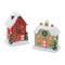 Red & Green Winter Village Houses Lighted Tabletop Town Décor Set, 5.75" & 6"